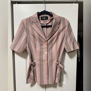 Y2K pink striped button down